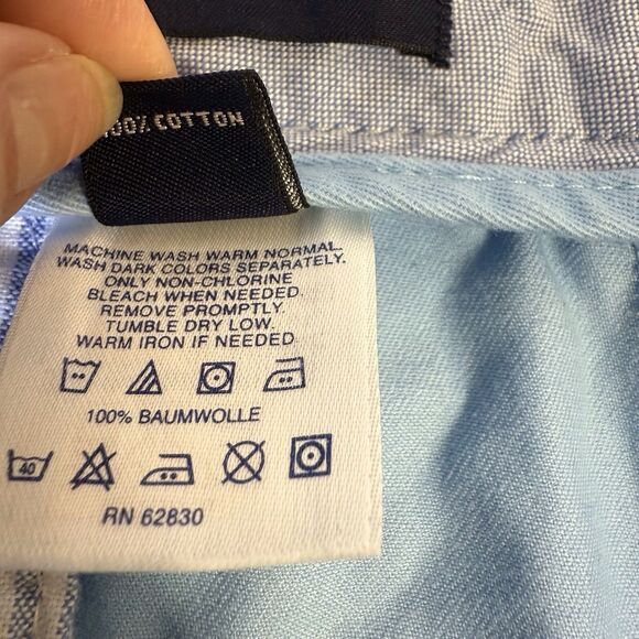 Men’s Lands End Sze 38 Light Blue Traditional Pleated Cotton Dress Shorts Preppy - Picture 4 of 7